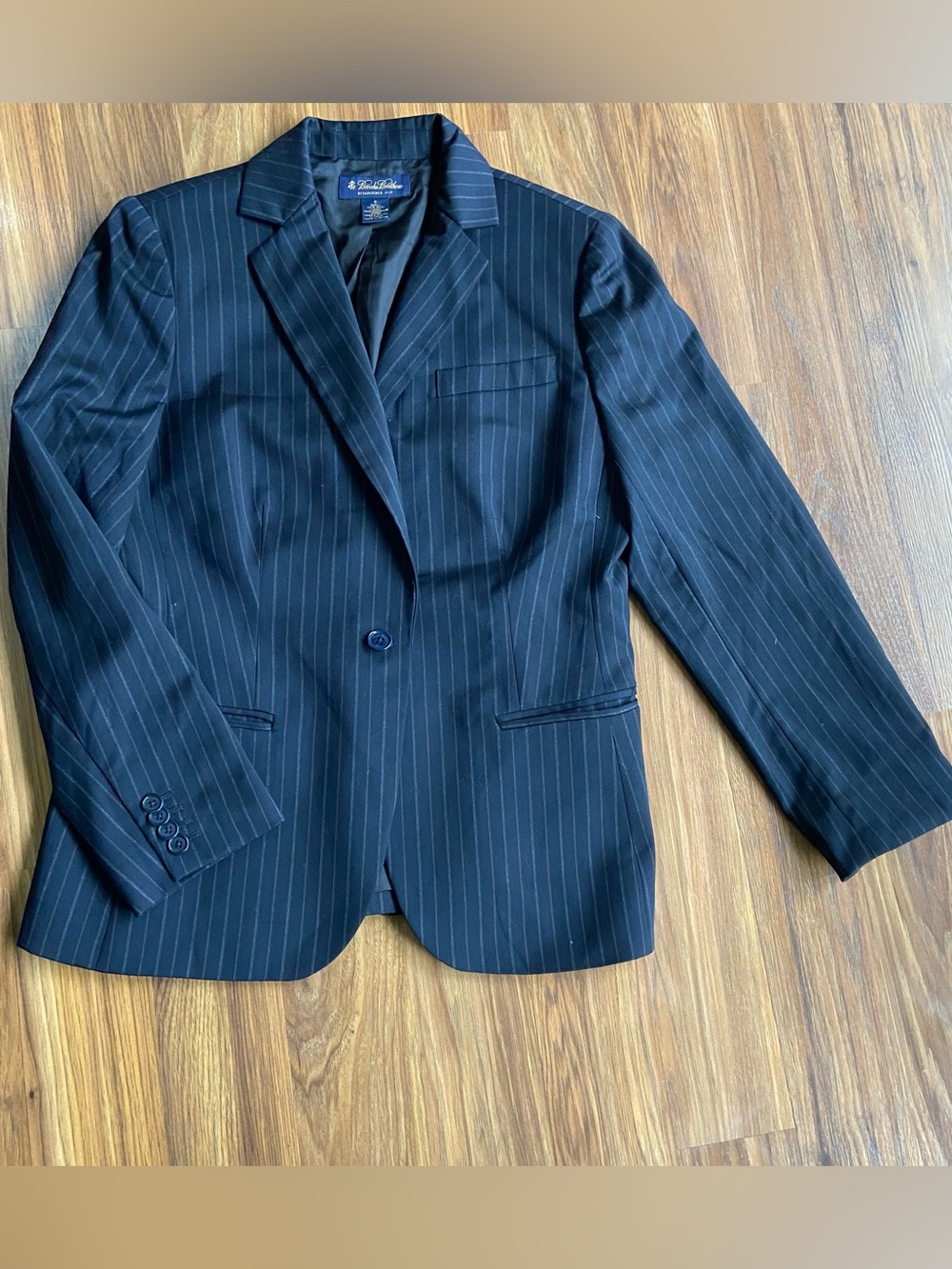 Brooks Brothers Navy Pinstripe Single-Button Blazer